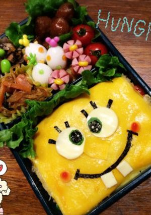 スポンジボブ☆簡単キャラ弁♩-レシピのメイン写真