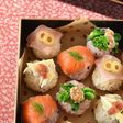 生ハムとたけのこの手まり寿司