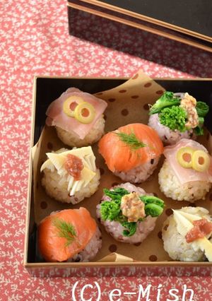 生ハムとたけのこの手まり寿司-レシピのメイン写真