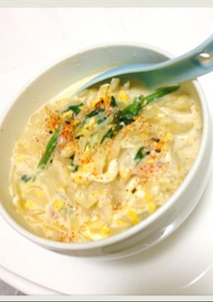 味噌クリームうどん-レシピのメイン写真