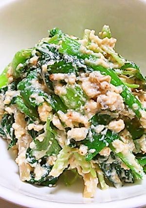 搾菜入り小松菜の甘くない中華白和え-レシピのメイン写真