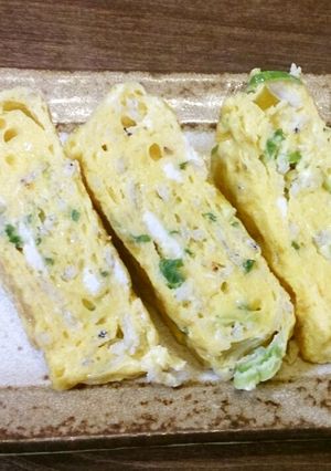 絶品！簡単！釜揚げしらすとネギの卵焼き-レシピのメイン写真