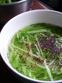 手間は10秒?水菜とこぶ茶のスープ-レシピのメイン写真
