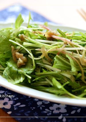 水菜と香味野菜とザーサイのサラダ-レシピのメイン写真