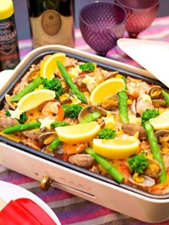 ホットプレートでパスタソース簡単パエリア-レシピのメイン写真