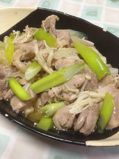*鶏とえのきのさっぱりねぎ塩レモン炒め*-レシピのメイン写真