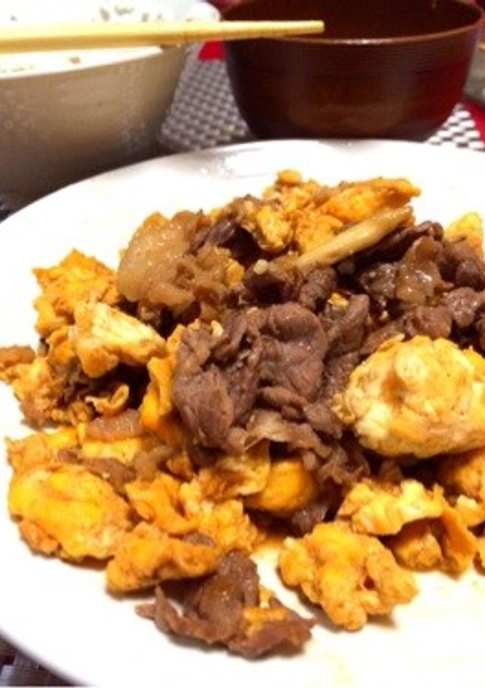 簡単すぎる牛肉と卵の中華炒め！-レシピのメイン写真