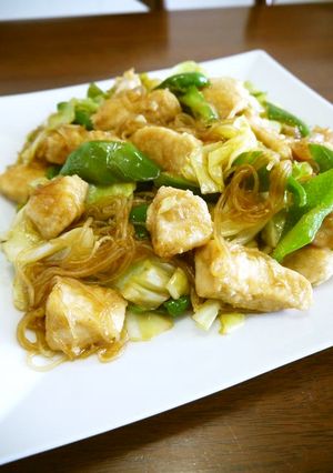 鶏むね肉と春雨のオイスター野菜炒め♪-レシピのメイン写真