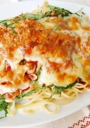 クッキングトマトソースでチーズ焼きパスタ-レシピのメイン写真