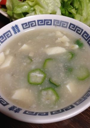 とろ〜り長芋とオクラと豆腐の味噌汁♪-レシピのメイン写真