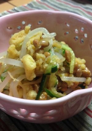 ヘルシー!美味しい!もやし納豆たぬき-レシピのメイン写真