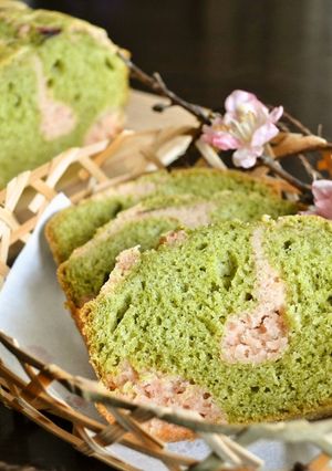 【桑茶と桜香るマーブルパウンドケーキ】-レシピのメイン写真