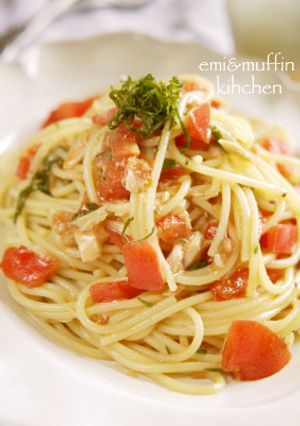 ランチ・ブランチに♪梅トマト冷製パスタ-レシピのメイン写真