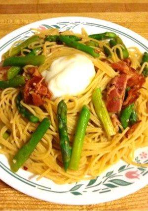 料理男子のアスパラベーコンパスタ-レシピのメイン写真