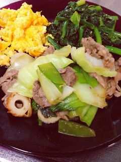 ちんげん菜と牛肉の炒め物-レシピのメイン写真