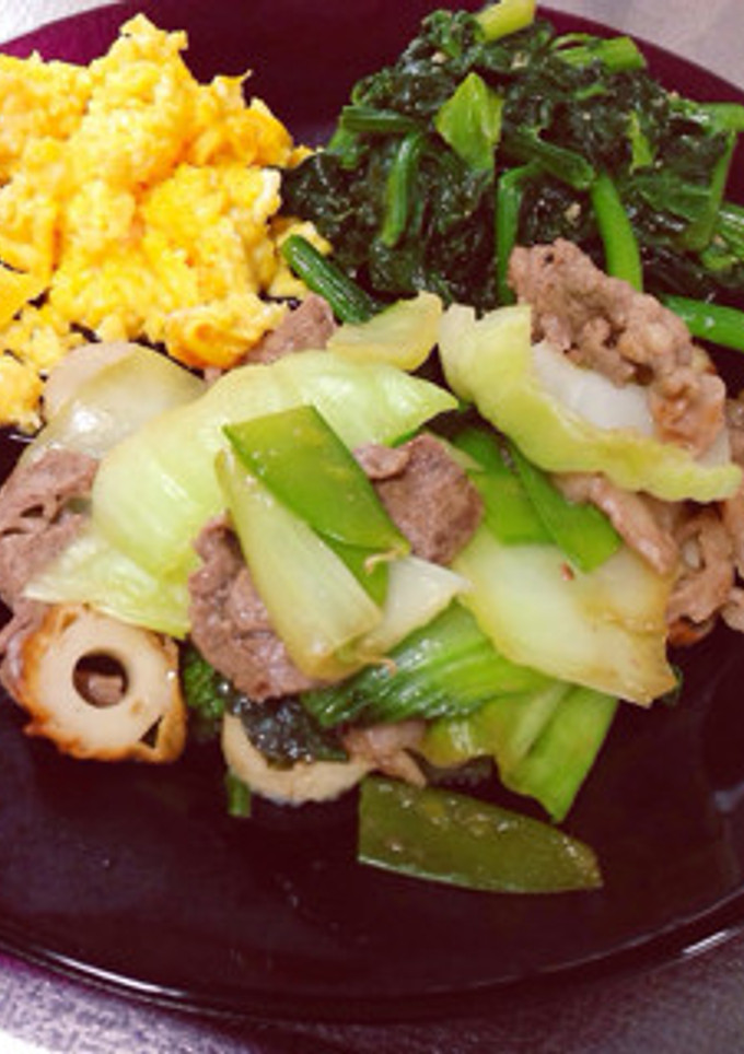 ちんげん菜と牛肉の炒め物-レシピのメイン写真