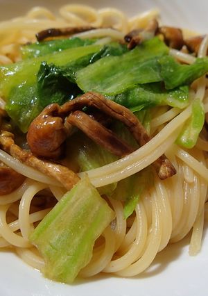 レタスとなめ茸のスープスパゲティ-レシピのメイン写真