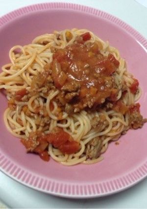 簡単ミートソーススパ-レシピのメイン写真