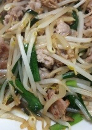 豚バラとニラもやしのポン酢炒め-レシピのメイン写真