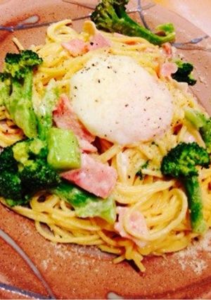失敗なし！温玉のせカルボナーラ-レシピのメイン写真