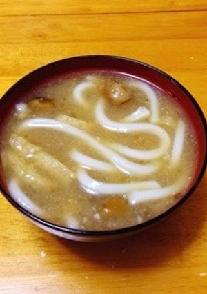 なめこ入り味噌うどん-レシピのメイン写真