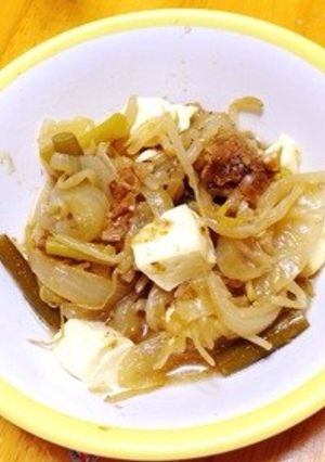 モヤシと玉葱と茎大蒜と豆腐のくたくた煮-レシピのメイン写真
