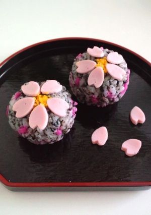 和菓子風♡桜手毬寿司2夜桜♡お花見母の日-レシピのメイン写真