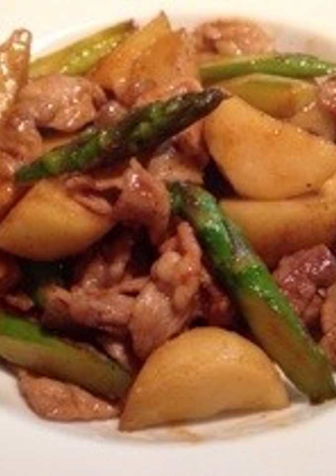 簡単❗️豚じゃが アスパラの甘辛炒め-レシピのメイン写真