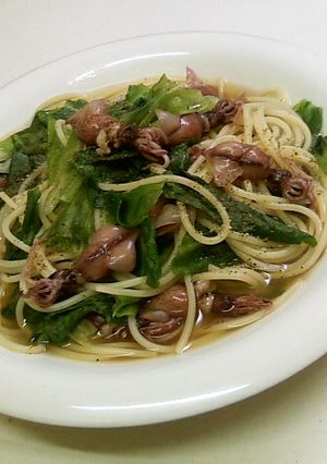 レタスとホタルイカのスープパスタ-レシピのメイン写真