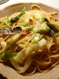 手作りアンチョビと春野菜の自家製パスタ-レシピのメイン写真