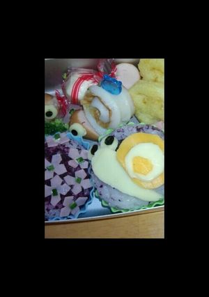あじさいとカタツムキャラ弁☆-レシピのメイン写真