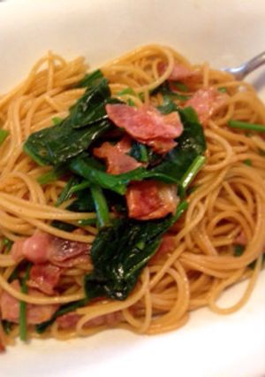 ベーコンとほうれん草の醤油パスタ-レシピのメイン写真