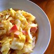 汁まで美味しい♡キャベツとハムの甘酢炒め