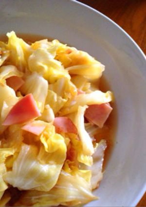 汁まで美味しい♡キャベツとハムの甘酢炒め-レシピのメイン写真
