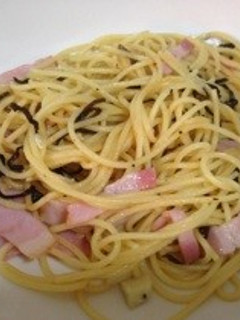 ベーコンと塩昆布のアーリオオーリオパスタ-レシピのメイン写真
