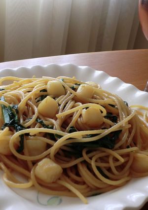 ホタテバターとたまり醤油味の和風パスタ♪-レシピのメイン写真