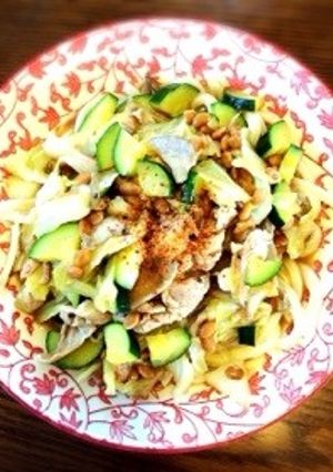 春のキャベツと納豆のおうどん。-レシピのメイン写真