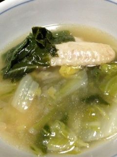 生姜タップリ白菜と鳥の手羽先のスープ-レシピのメイン写真