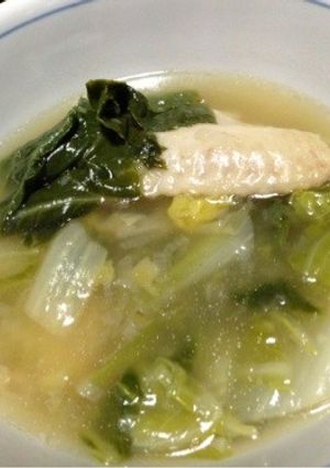 生姜タップリ白菜と鳥の手羽先のスープ-レシピのメイン写真