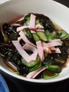 きゅうりハムわかめde酢の物-レシピのメイン写真