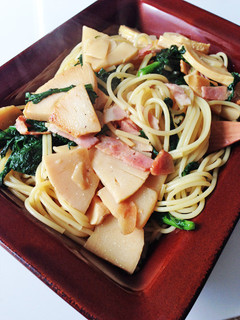 筍と春菊のパスタ-レシピのメイン写真