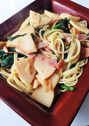 筍と春菊のパスタ-レシピのメイン写真