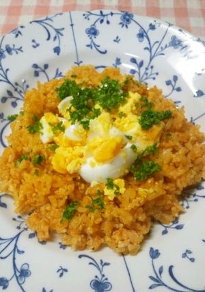 鶏ひき肉とゆで卵のトマトごはん♬-レシピのメイン写真