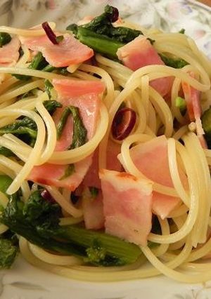 菜の花とベーコンのぺペロンチーノ-レシピのメイン写真