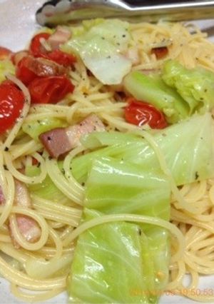 春キャベツとベーコンのパスタ-レシピのメイン写真