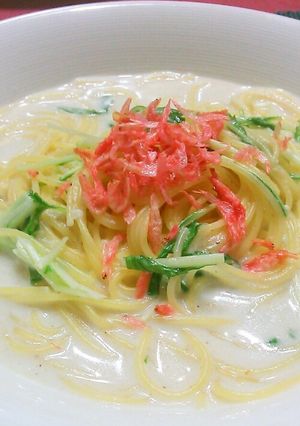 和マイルド☆~カツオ粉クリーミーパスタ♪-レシピのメイン写真