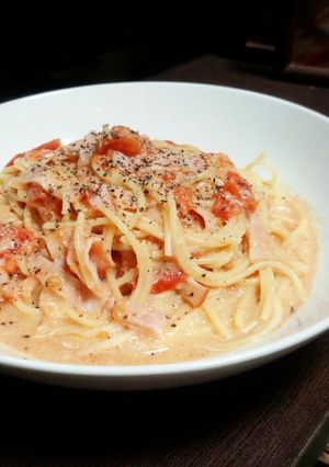 レンジで簡単♪トマトクリームスープパスタ-レシピのメイン写真