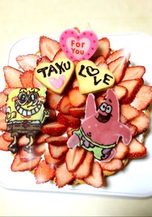 スポンジボブのバレンタイン♡苺タルト♡-レシピのメイン写真