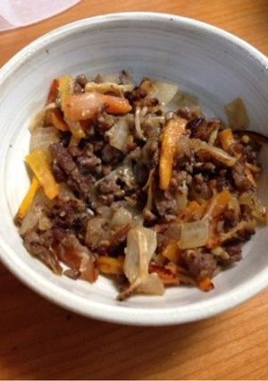 子供にも◎牛ミンチで野菜味噌炒め-レシピのメイン写真