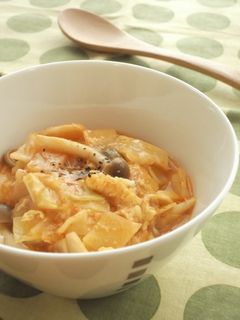 朝食に!キャベツと卵のトマトスープ-レシピのメイン写真